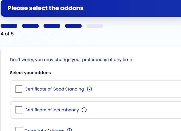 Optional add-ons