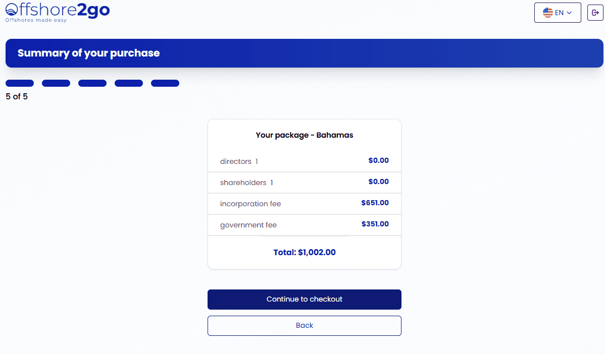 Summary and secure payment